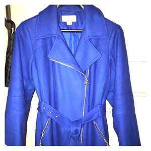 Michael Kors wool peacoat in cobalt blue color
